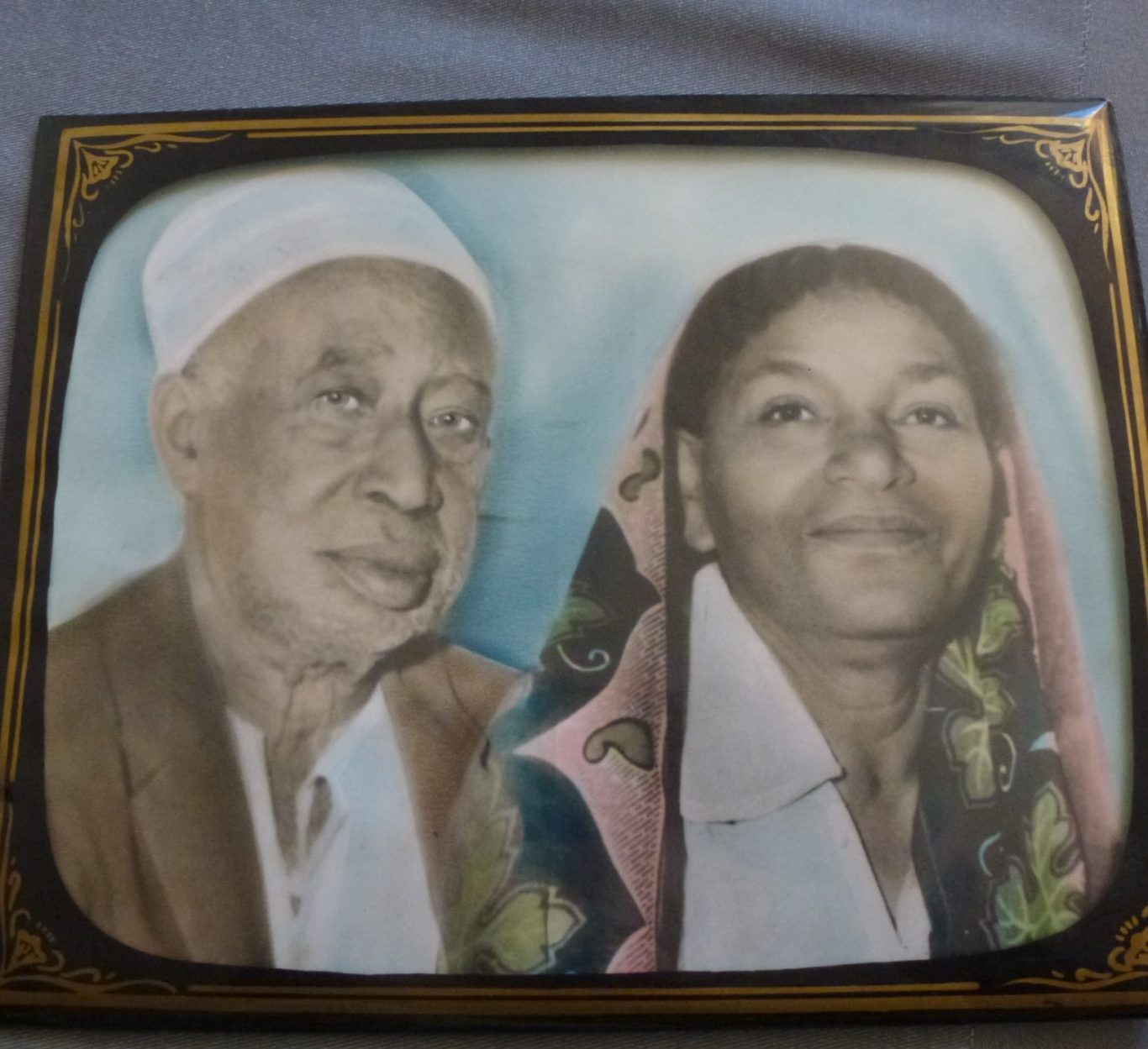 [My parents in Makunduchi in the 40ies with three of my older siblings]
